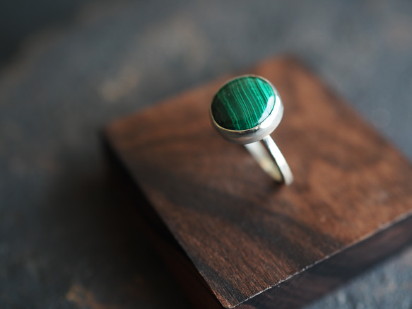 malachite silver ring (shinryoku) 7枚目の画像