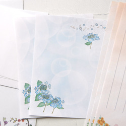 紫陽花～ハートの森の中のグランドピアノ等　限定　訳あり逸品　封筒　一筆箋　メモ用紙セット 4枚目の画像
