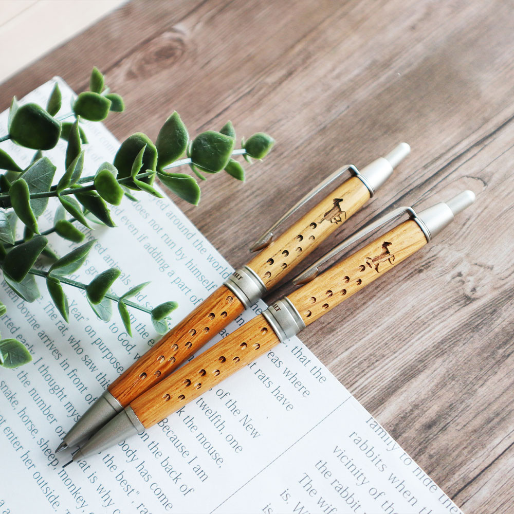 【名入れ可】馬選べる☆ピュアモルトボールペン ＆ シャープペンシル（ナチュラル） 就職祝い 合格祝い 入学祝 誕生日