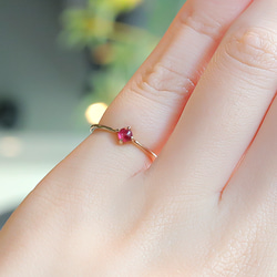 紅寶石 K10 小指戒指凸圓形切割 ~MUOT~ 七月生日石 [訂製] 第2張的照片