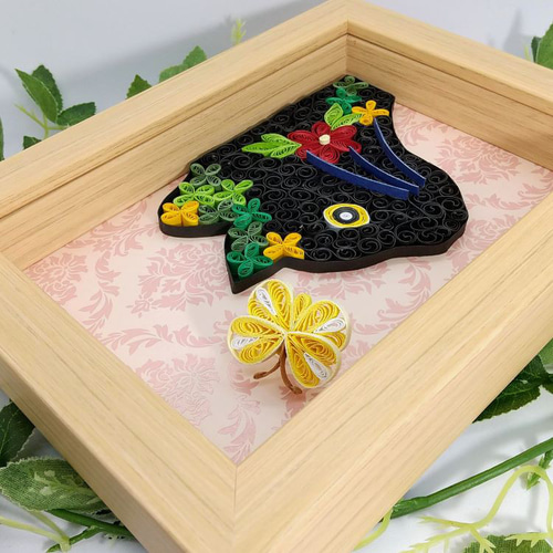 キツネのペーパークイリングアート キツネのペーパークイリングアート ペーパークイリング 立体