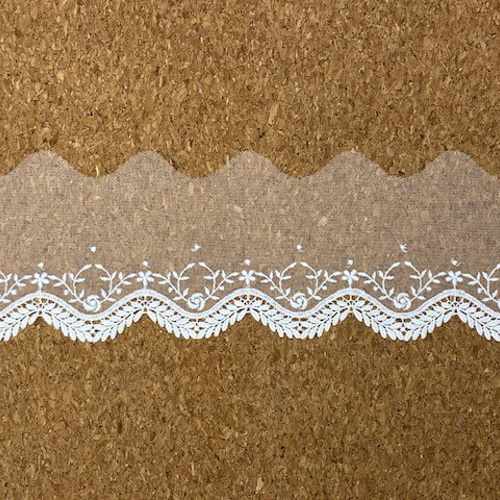 RC-1090 リーフ柄のケミカルチュールレース 10cm幅、1Ⅿ レース Relace