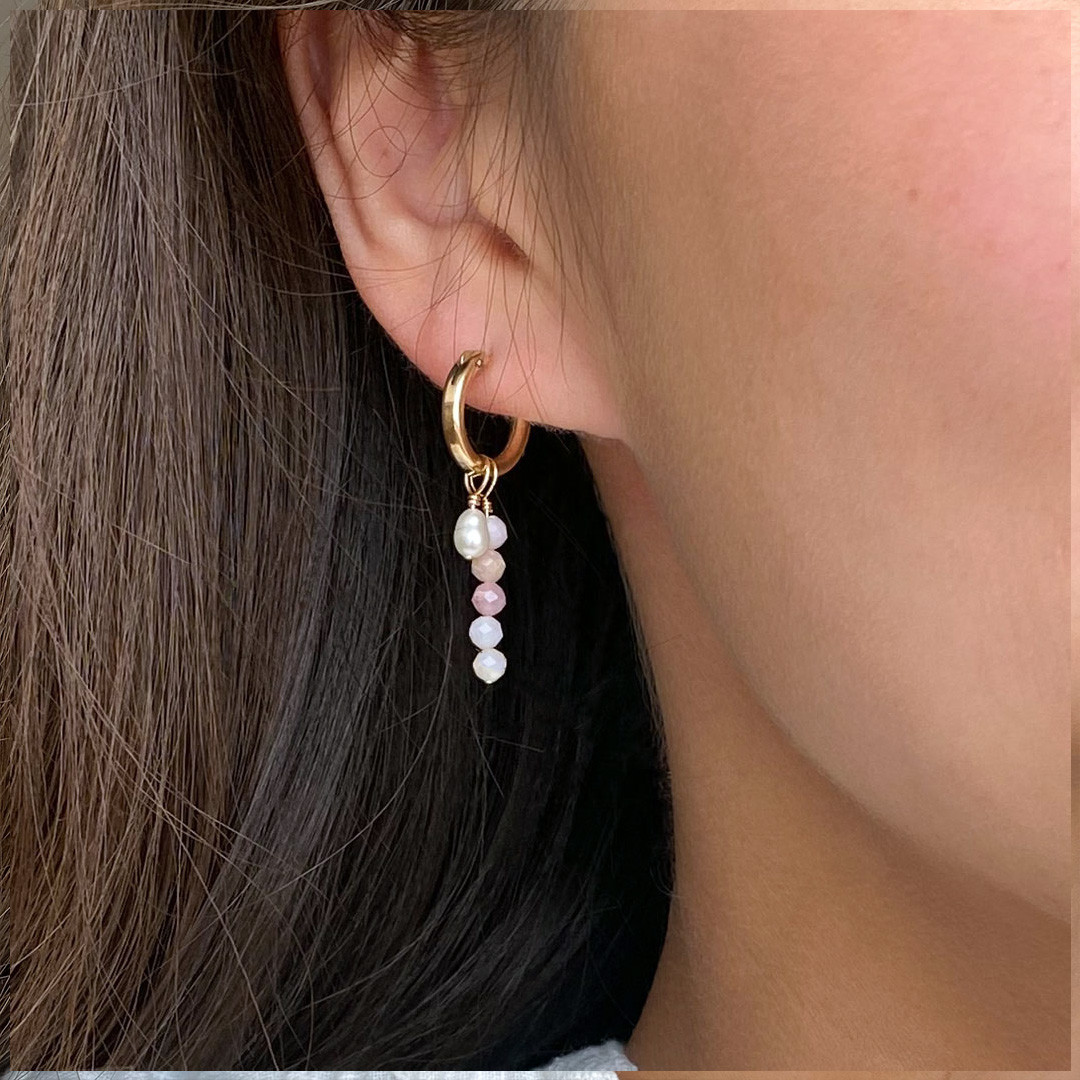 付け替え可能！！オパール✴︎フープピアス