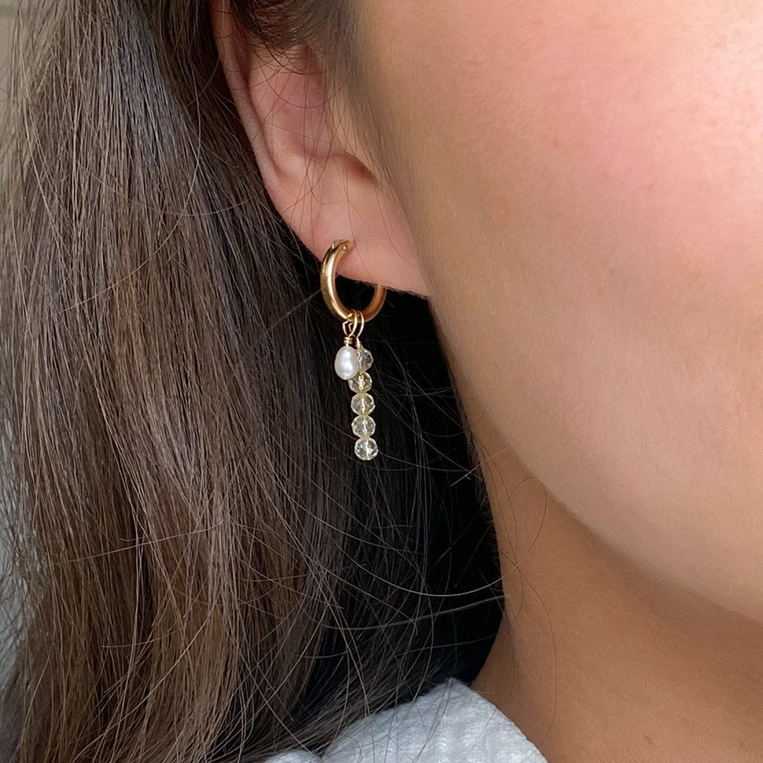 付け替え可能！！シトリン✴︎フープピアス 4,680円