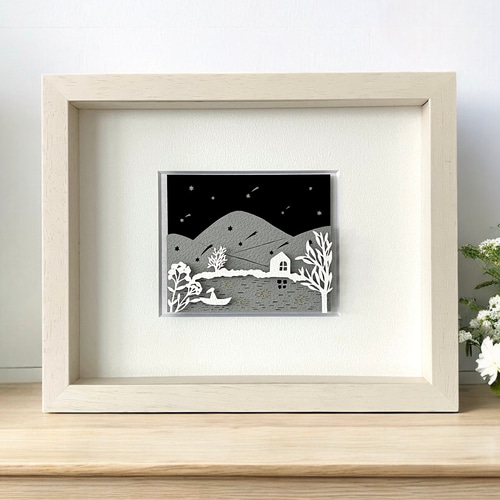 額装切り絵『極夜の湖畔』 絵画 nopico 通販 15926030｜Creema(クリーマ)