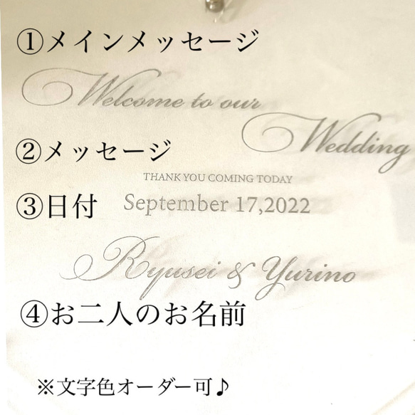 ハート　ウェディングドロップス　パステル3色　ハートドロップス　ウェルカムボード　ゲスト参加型結婚証明書　 3枚目の画像