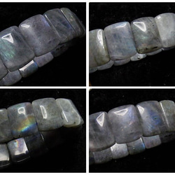 AAラブラドライトバングル縦約15mm強天然石神秘的な輝きU69-02 4枚目の画像