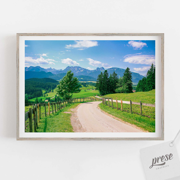 e769　ドイツ南部の牧歌的なカントリー風景のポスター 1枚目の画像