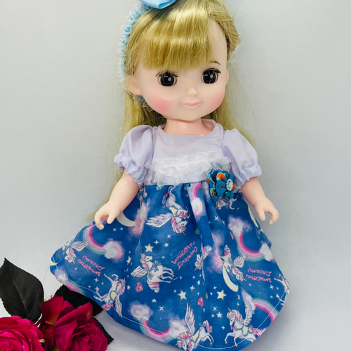 メルちゃん メルちゃん服 お洋服 ユニコーンのワンピース ヘアバンド  