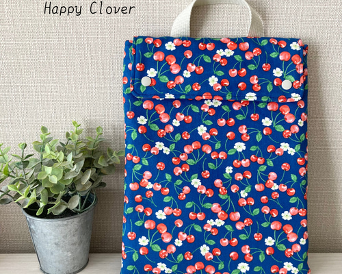ユニコーン　さくらんぼ 花柄 チェック　タブレット入れ  iPad入れ   女子 2edc832105e0100fea2ad8aa006b16