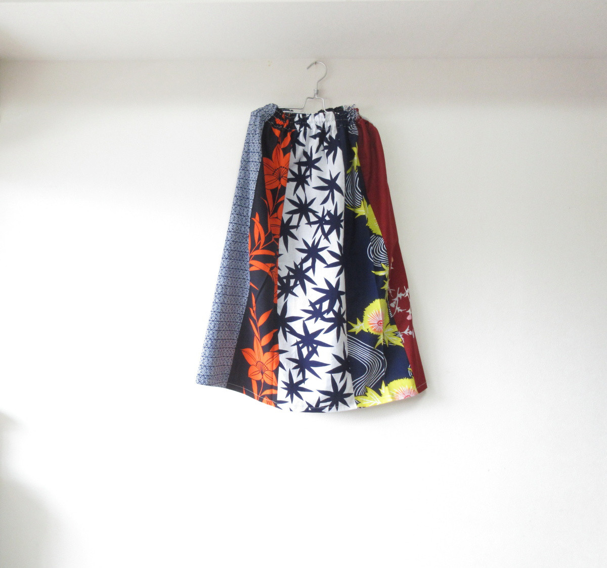 ☆浴衣ミディロングスカート☆パッチワーク♪/32ys52