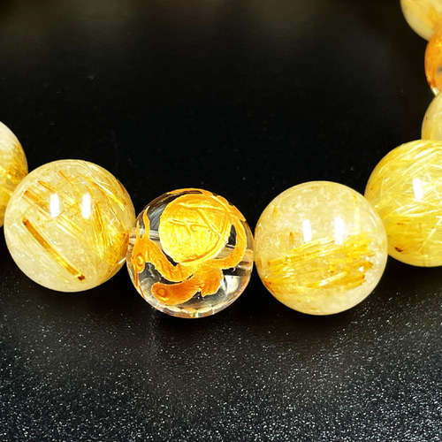 【開運・金運・仕事運】タイチンルチル 12.5-13.5mm ブレスレット 開運・金運・仕事運】タイチンルチル 12.5-13.5mm ブレスレット