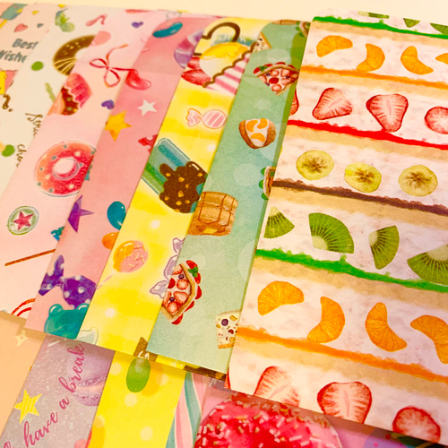 ポチ袋♡スイーツ柄 26枚 サンキューシール付きNo.243 おすそ分け