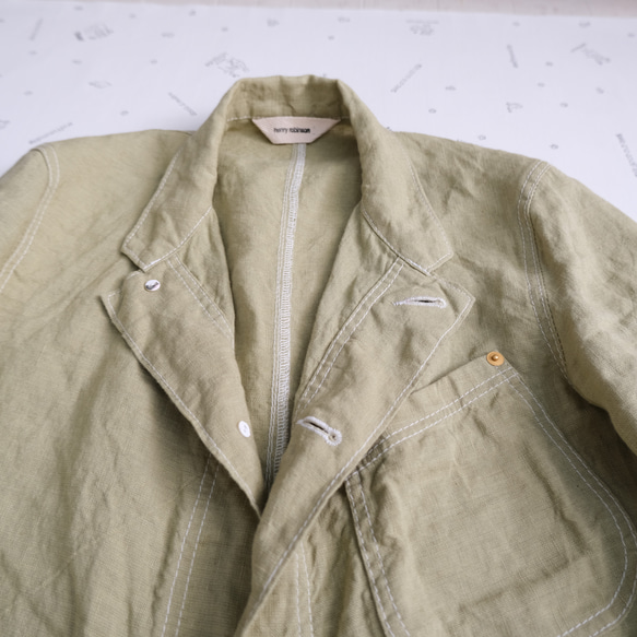 linen atelier coat　fresh green 第7張的照片