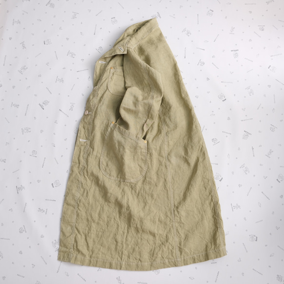 linen atelier coat　fresh green 第11張的照片