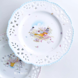 文鳥さんの透かしプレート　(カラーをお選びください)　お皿　取り皿　ケーキ皿　デーザート皿 4枚目の画像