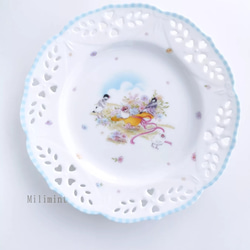 文鳥さんの透かしプレート　(カラーをお選びください)　お皿　取り皿　ケーキ皿　デーザート皿 3枚目の画像