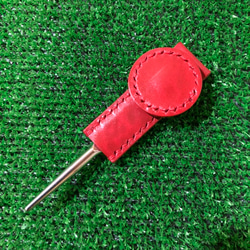 【ゴルフ好きな方へのプレゼントにもピッタリ】『革の宝石』ルガトーで作ったマーカー＆グリーンフォーク 1枚目の画像