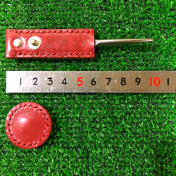 【ゴルフ好きな方へのプレゼントにもピッタリ】『革の宝石』ルガトーで作ったマーカー＆グリーンフォーク 5枚目の画像