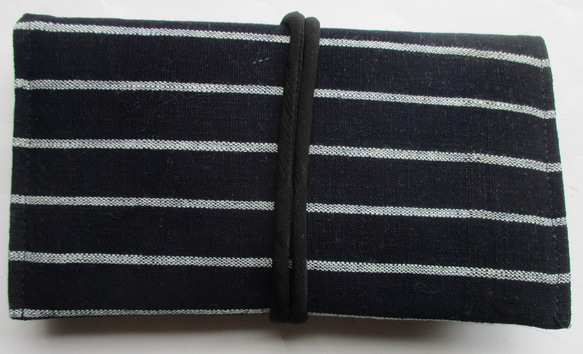７１１９　唐桟縞の着物で作った和風財布・ポーチ　＃送料無料 2枚目の画像