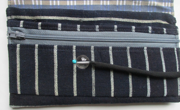 ７１１９　唐桟縞の着物で作った和風財布・ポーチ　＃送料無料 8枚目の画像