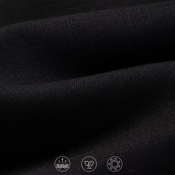 テンセルシャツ　小さい襟半袖シャツ　涼しいゆとりシャツ　ブラック　S-XL#219 15枚目の画像