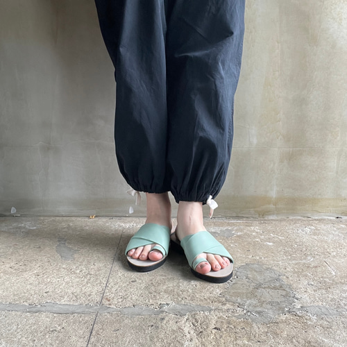 BIRMAN ミントグリーン クロスストラップサンダル Cross sandals ver.mint /フラットサンダル＊ミントグリーン