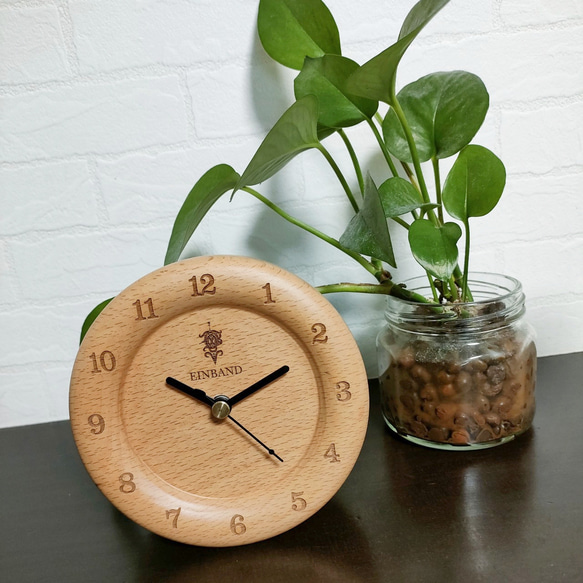 EINBAND オリジナル置き時計 『ブナの木』 120mm×120mm 1枚目の画像