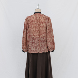 【エシカル 一点物】Classic floral chiffon blouse (4-15) 12枚目の画像