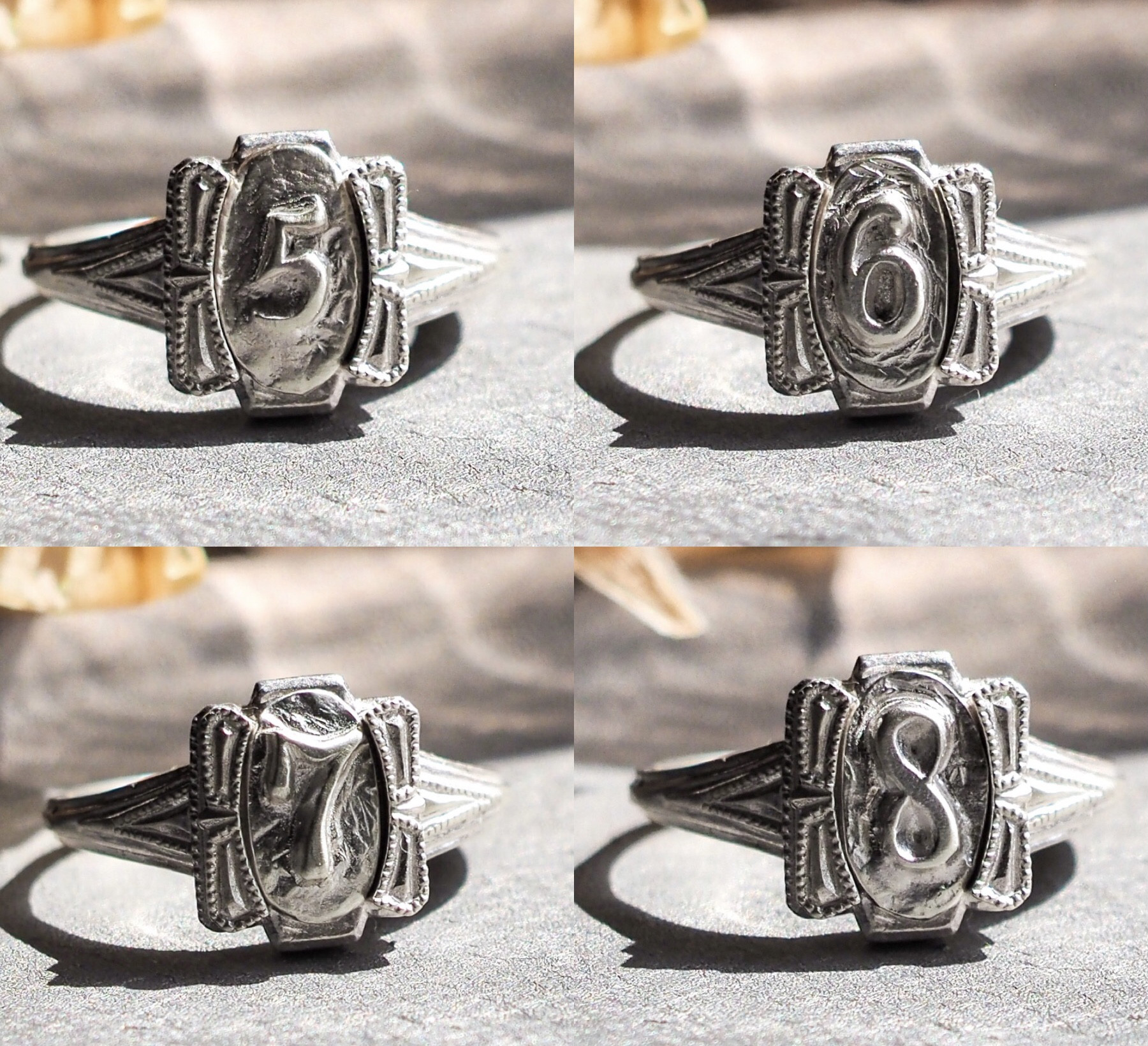 オーダーできるナンバー・イニシャルリング・星/月《送料無料》