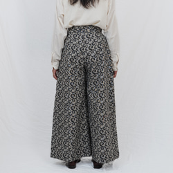 【エシカル 一点物】Vine pattern flared pants (4-18) 9枚目の画像