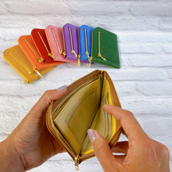 イタリアンレザー  薄くて軽いコンパクトな財布  10枚カードポケット  maine ブラウン 3枚目の画像