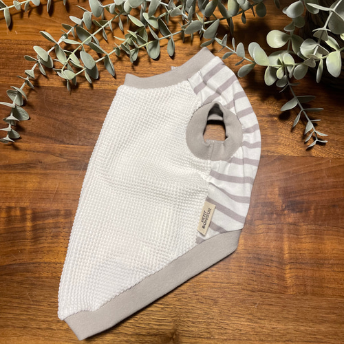 ハンドメイド 犬服 トレーナー裾フリルタンクトップ② サイズオーダー