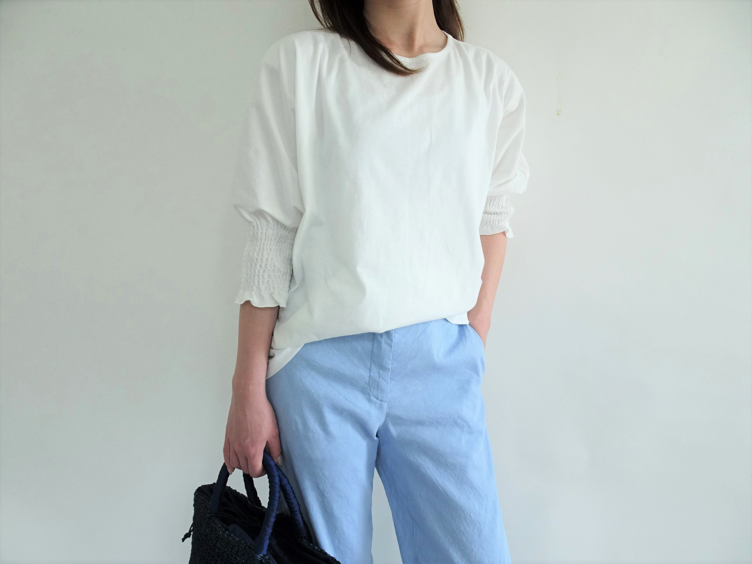 袖口シャーリングプルオーバー＜ホワイト＞