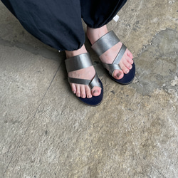 new!【'23サマー】re-born sandals ver.shiny grey/フラットサンダル＊シャイニーグレー 6枚目の画像