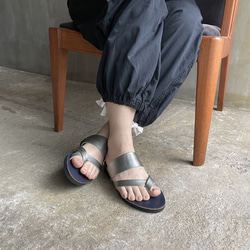 new!【'23サマー】re-born sandals ver.shiny grey/フラットサンダル＊シャイニーグレー 7枚目の画像