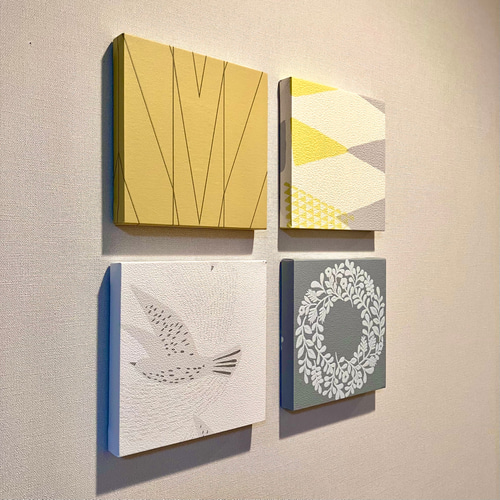 インテリアパネル 北欧柄イエロー＆リース＆マルチ＆カモメ 15