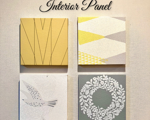 インテリアパネル 北欧柄イエロー＆リース＆マルチ＆カモメ 15