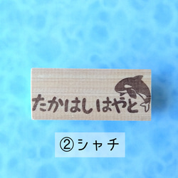 \好きな文字入れます/水族館で人気の生き物 消しゴムはんこ(イルカ･シャチ･ペンギン･クジラ･マンボウ･シロクマ) 4枚目の画像