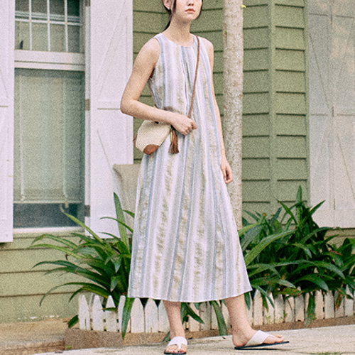 希少☆TOKIO KUMAGAI ロングワンピースストライプノースリーブM