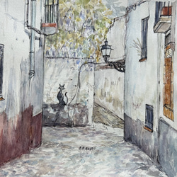 街角の落書き（スペイン、グラナダ、スケッチ着彩、原画、画用紙、透明水彩） 4枚目の画像