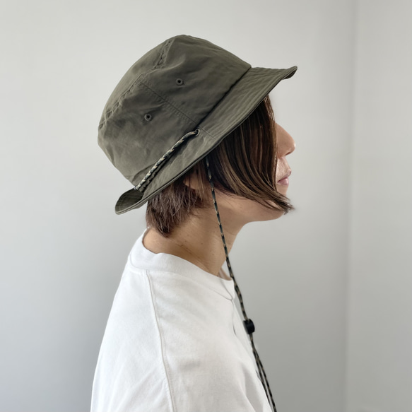 “2023 新款”[男女皆宜] 帶防水尼龍塞繩的漁夫帽 [米色] 第12張的照片
