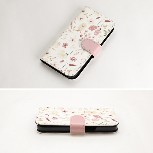 花柄06 北欧 ボタニカル くすみ iPhoneケース手帳型 14 14ProMax