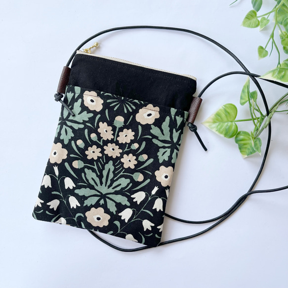 小さなお花 スマホショルダー スマホポシェット スマホポーチ 