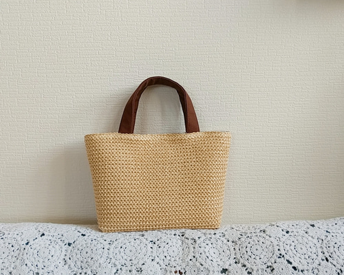 【専用】ジョリーフルール 麻かごトートバッグ ハンドメイド 専用】ジョリーフルール 麻かごトートバッグ ハンドメイド