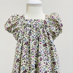 【受注制作サイズ90〜140】小花柄　ウィークエンドドレス　ワンピース　子供服 4枚目の画像