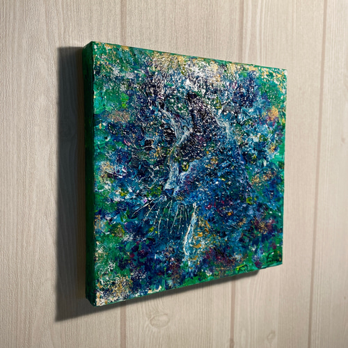 猫 動物 絵画 原画 油絵風アクリル画 キャンバス画 現代アート