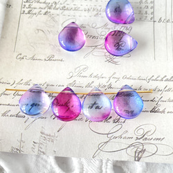 16pcs★ beads・glass drop purple（ガラスドロップビーズ） 3枚目の画像