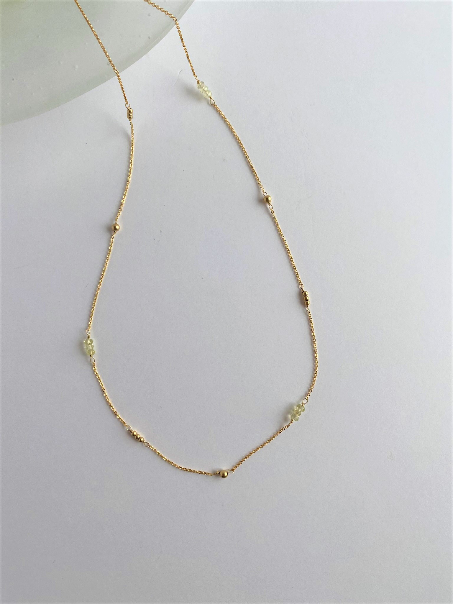 ☆レモンクォーツと14kgfビーズのネックレス