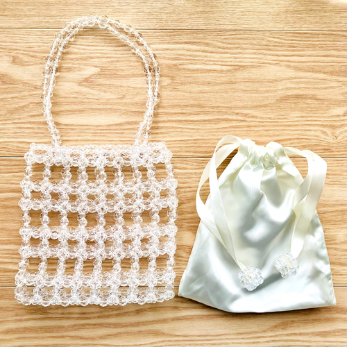 美品☆アンテプリマ キラキラ ビーズバッグ クリアストーン 保存袋付き 美品☆アンテプリマ キラキラ ビーズバッグ クリアストーン 保存